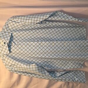 Banana Republic Men's Light Blue Checkered Shirt 16-16.5 Large (Christina #8)